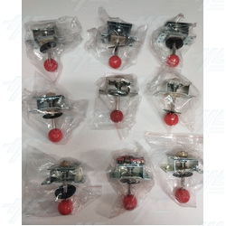 Red Ball Top Joystick with Spring for Arcade Machine Bulk Offer - As New (9 Pcs)
