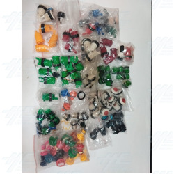 Assorted Multicolour Push buttons for Arcade Machine Bulk Offer- New (109 Pcs)
