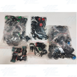 Assorted Push Button with Microswitches for Arcade Machine Bulk Offer - New (78 Pcs)