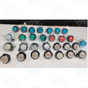 Assorted Push Button with Microswitches for Arcade Machine Bulk Offer - New (29 Pcs)