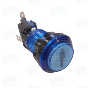Player 1 (P1) Push Button for Arcade Machines - Blue Illuminated