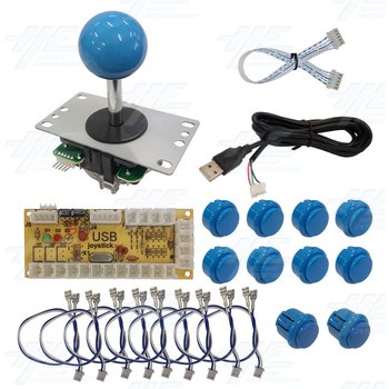 DIY Blue Arcade Joystick and Buttons Kit for Arcade Machines