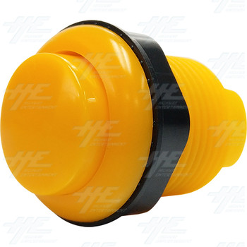 33mm Arcade Push Button with Inbuilt Microswitch - Yellow - Convex