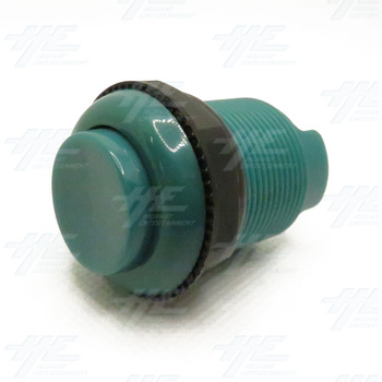 33mm Arcade Push Button with Inbuilt Microswitch - Dark Green/Turquoise - Concave