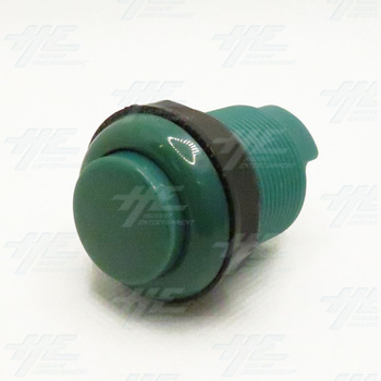 33mm Arcade Push Button with Inbuilt Microswitch - Dark Green/Turquoise - Convex