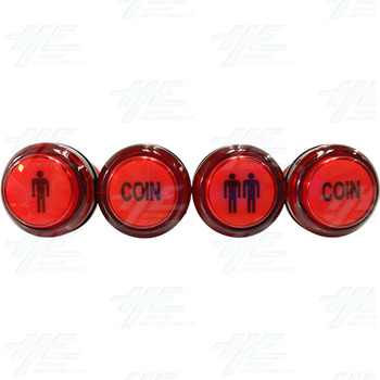 Illuminated Start Button 4pc Set - Red