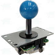 Arcade Joystick (Sanwa Style) with Microswitch PCB and 4/8 Way Restrictor Plate - Blue