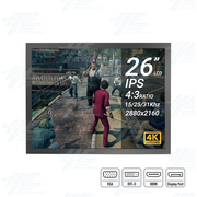 26 inch 4x3 LCD Monitor for Arcade Machine 2880x2160 (Factory Seconds)