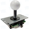 Arcade Joystick (Sanwa Style) with Microswitch PCB and 4/8 Way Restrictor Plate - White