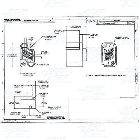 Connector Drawer 12 Way - Technical Diagram