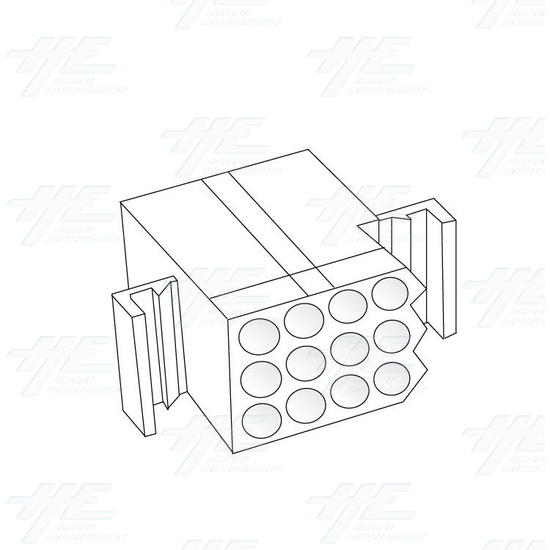 MOLEX 12 Way Plug Housing - 03-09-2122 - Angle View
