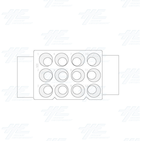 MOLEX 12 Way Plug Housing - 03-09-2122 - Back View