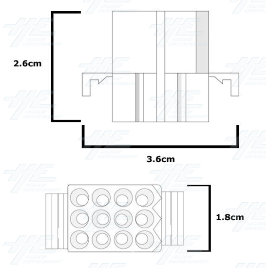 MOLEX 12 Way Plug Housing - 03-09-2122 - Diagram