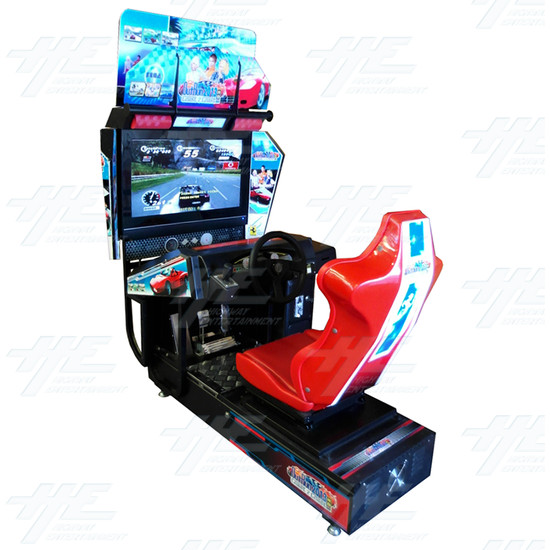 Metal Driving LCD Arcade Cabinet with Outrun PC Game Board - Full View