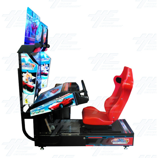 Metal Driving LCD Arcade Cabinet with Outrun PC Game Board - Side View