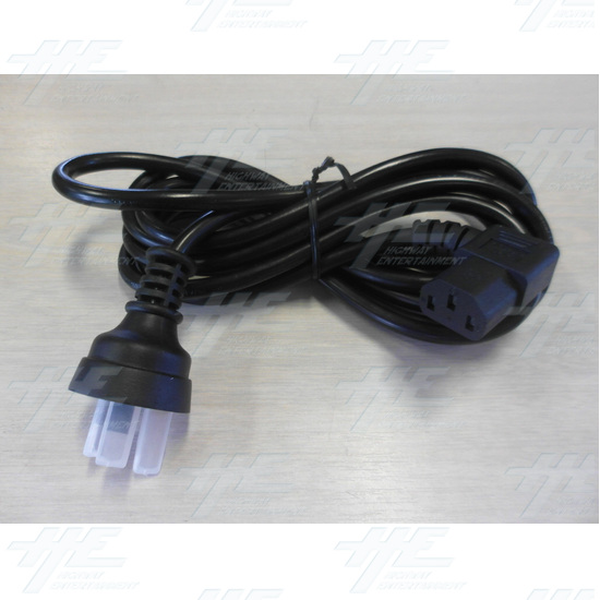 Power Cable 240V AUST R/A Socket Black - 3m - Full View