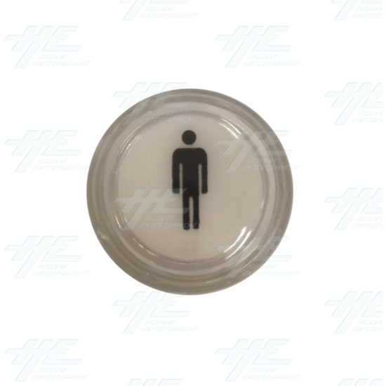Player 1 (P1) Push Button for Arcade Machines - Clear Illuminated - Top View