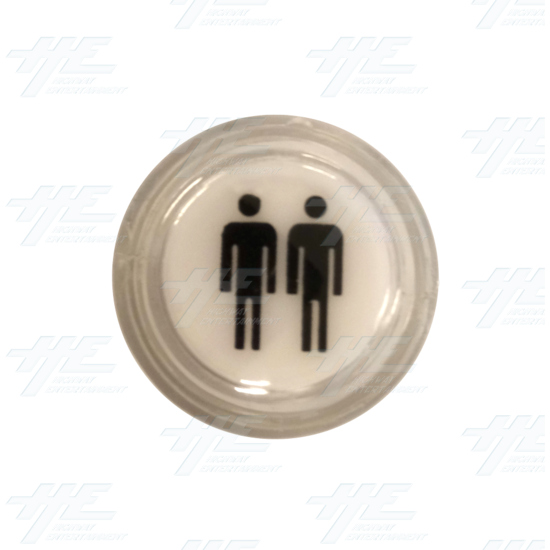 Player 2 (P2) Push Button for Arcade Machines - Clear Illuminated - Top View