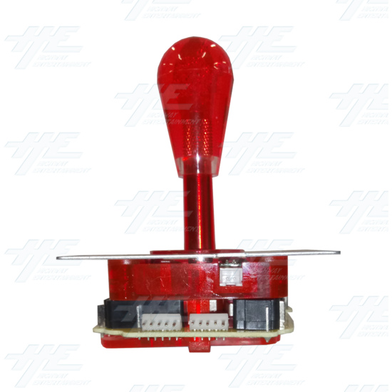 Red Illuminated Joystick for Arcade Machine - Front View