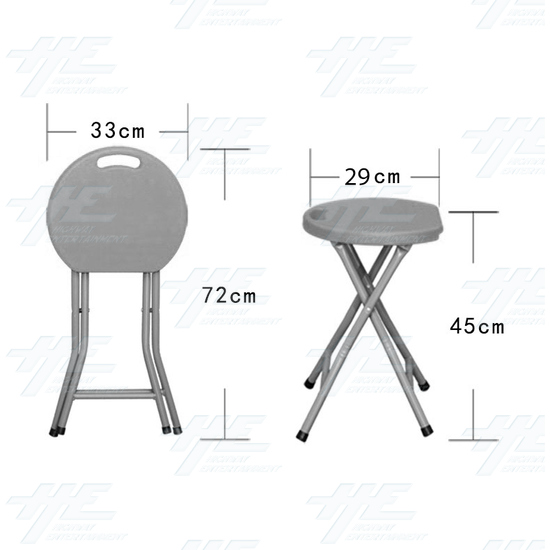 Plastic Fold Out Stool - (Black Version) - Dimensions