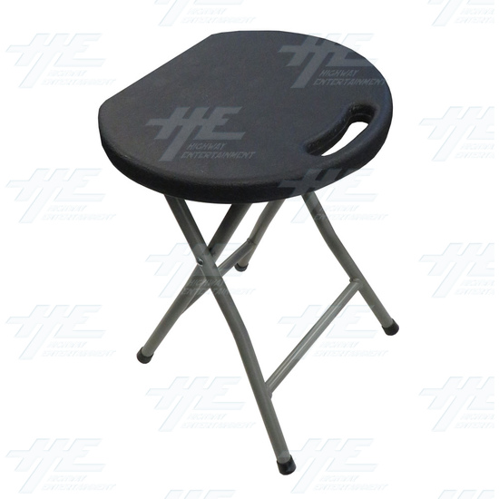 Plastic Fold Out Stool - (Black Version) - Angle View