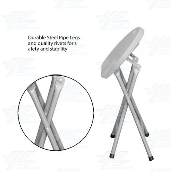 Plastic Fold Out Stool - (White Version) - Durable Steel Legs