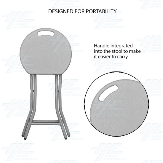 Plastic Fold Out Stool - (White Version) - Portable