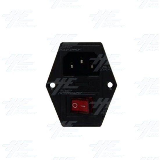 Power Socket with Fuse (Angle Type) - Power Socket with Fuse - Angle Type -Front View