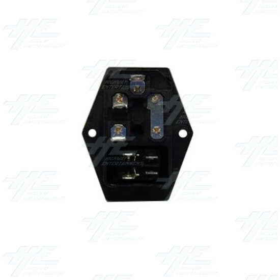 Power Socket with Fuse (Angle Type) - Power Socket with Fuse - Angle Type - Back View