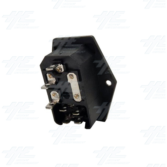 Power Socket with Fuse (Angle Type) - Power Socket with Fuse - Angle Type - Back Angle View