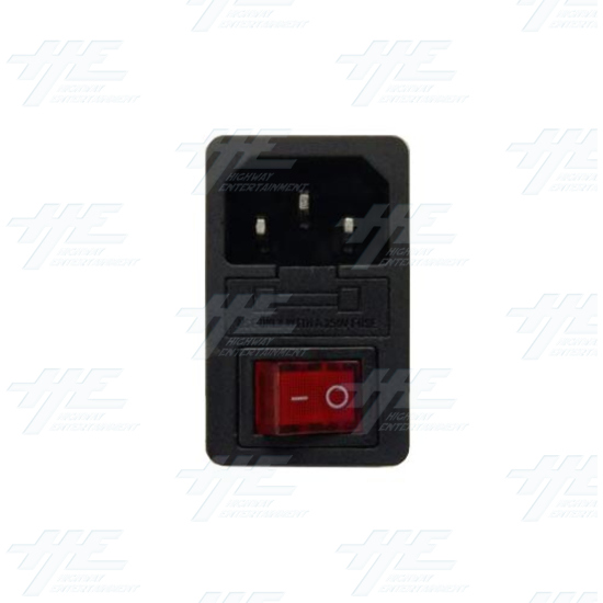 Power Socket with Fuse (Rectangle Type) - Power Socket with Fuse (Rectangle Type) -Front View