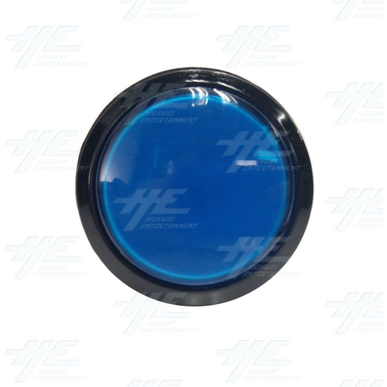 Round 45mm Iluminated Blue Push Button Set - Round 45mm Iluminated Push Button  - Blue Front View