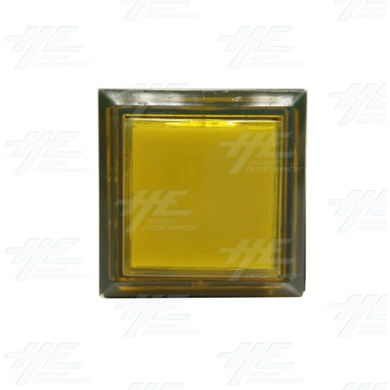 Square 33mm Illuminated Push Button Set - Yellow - Square 33mm Illuminated Push Button - Yellow Front View