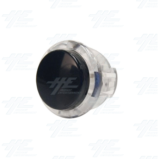 Black with Clear Rim Snap in Arcade Push Buttons 28mm - Angle View