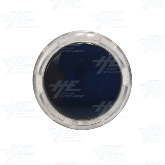 Black with Clear Rim Snap in Arcade Push Buttons 28mm - Front View