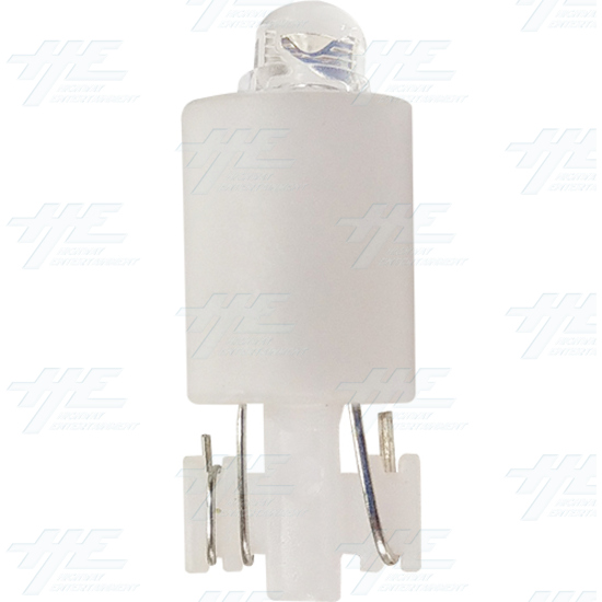 33mm Clear Top Illuminated Push Button Set - White - Wedge base, 12V LED Light Bulb