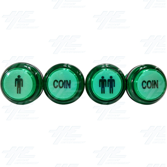 Illuminated Start Button 4pc Set - Green - Illuminated Start Button 4pc Set - Green