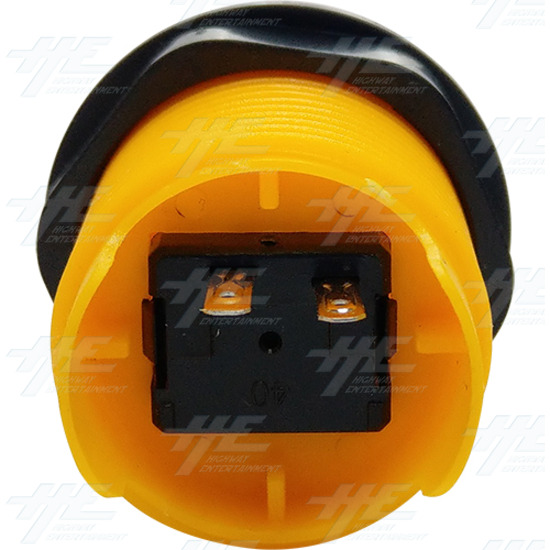 33mm Arcade Push Button with Inbuilt Microswitch - Yellow - Convex - Yellow Push Button with Inbuilt Microswitch