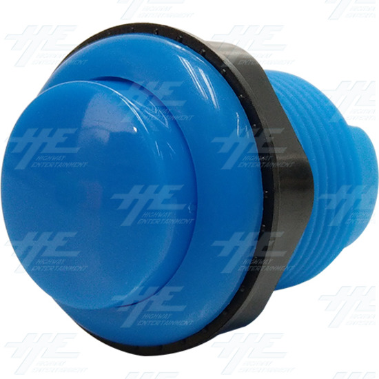 33mm Arcade Push Button with Inbuilt Microswitch - Blue - Convex - Blue Push Button with Inbuilt Microswitch