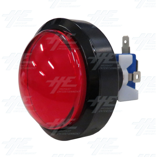 Big Dome Push Button Illuminated Set (63mm) - Red - Dome Illuminated Push Button Set - Red Angle View