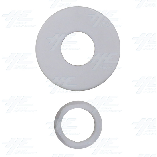 Big Dome Push Button Illuminated Set (63mm)- White w/ White Surround - White Surround and Fastener Nut