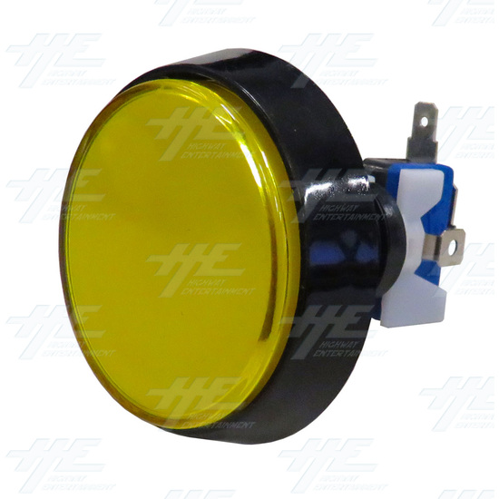 Flat Illuminated Push Button Set 60mm - Yellow - Flat Illuminated Push Button - Yellow Angle View