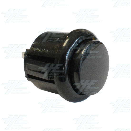 24mm Snap in Arcade Push Button - Black - 24mm Snap-in Push Button - Black Angle View