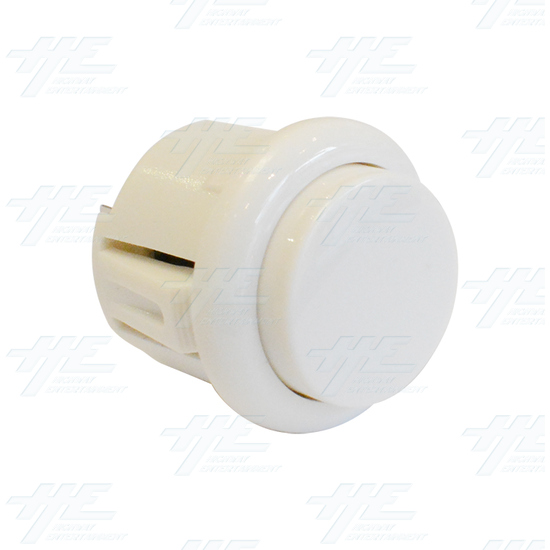 24mm Snap in Arcade Push Button - White - 24mm Snap-in Push Button - White Angle View