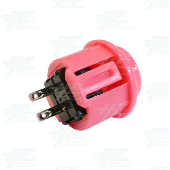 24mm Snap in Arcade Push Button - Pink - 24mm Snap-in Push Button - Pink Back View