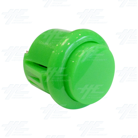 24mm Snap in Arcade Push Button - Green - 24mm Snap-in Push Button - Green Angle View
