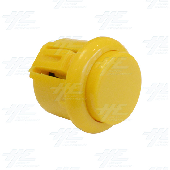 24mm Snap in Arcade Push Button - Yellow - 24mm Snap-in Push Button - Yellow Angle View