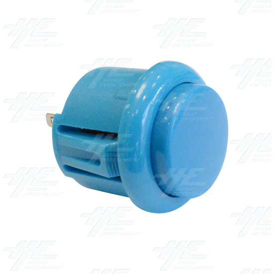 24mm Snap in Arcade Push Button - Blue - 24mm Snap-in Push Button - Blue Angle View