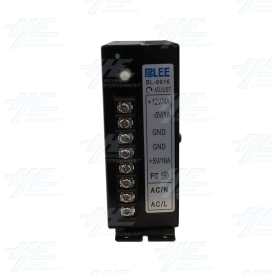 Arcade Machine Switching Power Supply +5v +12v -5v 110-240v 16AMP (BLEE) - Folded - Front View