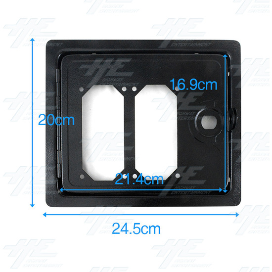 Arcade Coin Door - Double Coin Mech (Size:245*200mm) - Dimensions